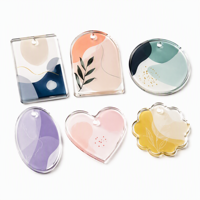 Plaque d'étiquetage cadeau personnalisée en acrylique transparent imprimée, étiquette suspendue vierge avec trou percé pour la décoration d'emballage