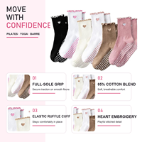 Chaussettes de Pilates personnalisées pas chères pour femmes, en mélange de coton respirant, antidérapantes, pour le yoga, la barre, la danse et le fitness