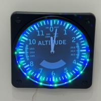 Jam Dinding Ruang Tamu Diameter 30cm Desain Modern dengan Jarum Kuarsa Berwarna RGB dan Pelacak Ketinggian Altimeter Kecepatan Udara.