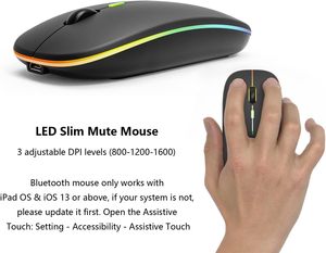 Tastiera Wireless Ricaricabile con Retroilluminazione RGB Connessione Bluetooth Combo Mouse Wireless per <span class=keywords><strong>Samsung</strong></span> Galaxy Tab A9 5G - Product Image 3