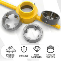 FEIDA – Kit de 6 tarauds avec plaques de filetage manuelles en plastique pour tuyaux, garantie 3 ans, diamètre extérieur 1 1/2 po
