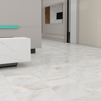 Carrelage en porcelaine poli et émaillé effet marbre blanc pour intérieur, vente en gros d'usine, 600x600