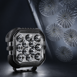 Projecteur de travail LED 60W, rétroéclairage ambre, carré 4,44 pouces, IP67, 10-30V DC, 4091lm, phare antibrouillard pour camion, SUV, tout-terrain, 4x4, 12V - Product Image 2