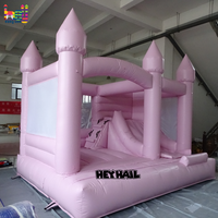 Château gonflable commercial blanc avec toboggan pour mariage, combo de jeux gonflables