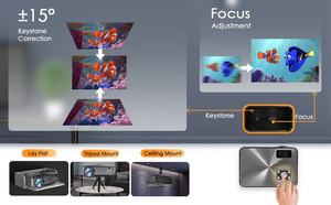 Projecteur intelligent 1080P, projecteur vidéo pour home cinéma, <span class=keywords><strong>Android</strong></span> 9, Wi-Fi, BT 5G, mise au point manuelle, prise en charge 3D, projecteur de films 4K - Product Image 4
