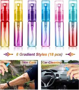 <b>Mini</b> 2ml 3ml 5ml 10ml Colorful Clear Perfume Atomizer Round Empty Refillable Glass <b>Spray</b> <b>Bottle</b> with Screw Cap - Product Image 2