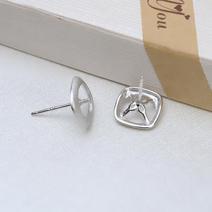 ชุดแหวนต่างหูเงินแท้ S925 ทำมือ DIY สำหรับผู้หญิง แบบกึ่งสำเร็จรูป 1761 ประดับมุกทรงหยดน้ำแบบหลวม ฐานเปล่าสำหรับใส่ไข่มุก - Product Image 4