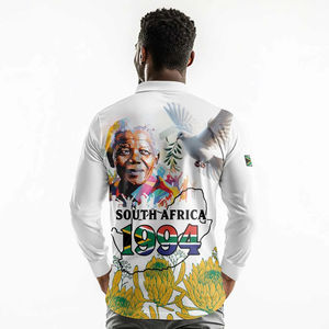Espíritu DE LA LIBERTAD DE Sudáfrica | Mandela 1994 All-Over Print | Los polos de los hombres con gráfico <span class=keywords><strong>Dove</strong></span>, Map & Protea se pueden personalizar - Product Image 4