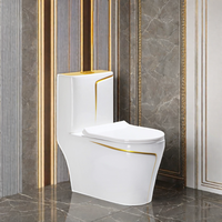 Ustensiles sanitaires modernes chinois en céramique monobloc à double chasse Closestool Toilette montée au sol S-Trap pour la maison et l'hôtel Salle de bain