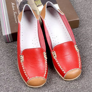 Mode féminine PU mocassins chaussures plates reniflard doux anti-glissant bout fermé bureau décontracté marche plate-forme chaussures personnalisable - Product Image 1