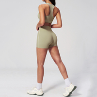 Ensemble de yoga personnalisé en tissu nylon, short de fitness moulant pour femme, short de yoga à séchage rapide pour le sport