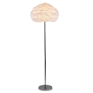Lampe autoportante en plumes blanches, design moderne, style américain, luminaire décoratif d'intérieur, avec interrupteur marche/arrêt, idéal pour un salon - Product Image 5