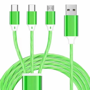 Producto popular 2.4A 3 en 1 <span class=keywords><strong>Cable</strong></span> de carga rápida <span class=keywords><strong>USB</strong></span> LED de PVC 1,2 M <span class=keywords><strong>Cable</strong></span> de datos de carga rápida de varios colores para Samsung para <span class=keywords><strong>iPhone</strong></span> - Product Image 2