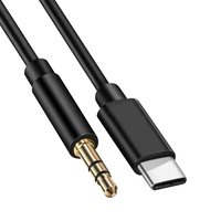 Câble audio USB-C vers AUX de voiture avec gaine en nylon, longueur 1 mètre, Type C vers 3,5 mm pour ordinateur portable, téléphone portable, tablette, lecture de musique