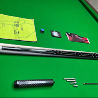 Queue de billard Premium ZENI XM en bois d'érable avec incrustation en fibre de carbone, joint central extensible, poignée en cuir, embouts de 12,2 mm/12,5 mm