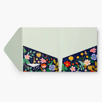 Carpeta de papel A4 con estampado Floral personalizado, organizador de documentos, cartas, archivos, tarjetas, bolsillo