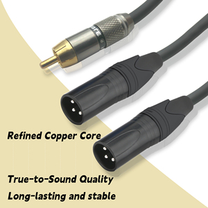Câble audio RCA mâle vers 2XLR mâle pour mélangeur amplificateur de puissance gaine en PVC avec connecteur <span class=keywords><strong>Speakon</strong></span> pour microphone haut-parleur - Product Image 3