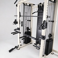 Machine de musculation multifonctionnelle en acier inoxydable robuste, barre Smith, entraîneur fonctionnel, 100 kg, double colonne de poids, qualité commerciale, exercice complet du corps