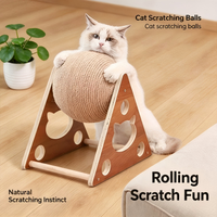 Jouet pour chat : Balle à gratter et planche en sisal, planche en MDF durable anti-déchirure, cadre d'escalade pour chat pour affûter les griffes, pour usage intérieur