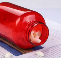 Couvercle de bouteille en plastique transparent rouge bouchon de capsulage de couronne anti-fuite capacité de Type à vis 400ml forme de cylindre pour l'utilisation de pilule de médecine