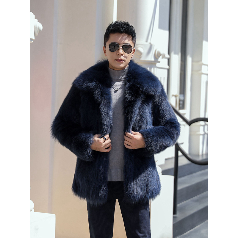 Luxury Fox Fur Coat for Men - High Quality & Customizable