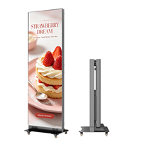 Écran d'affichage LED pliable pour affiches, écran de signalisation numérique P1.86 GOB pour panneau publicitaire, avec flight case
