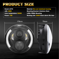 Phare de moto Halo Led rond haute Performance 7 "pour Honda Cb400 Cb500 Cb1300Hornet250 Hornet600 Hornet900 Vtecvtr250