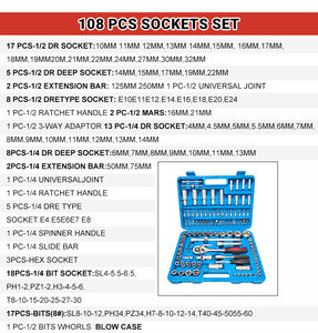 New 108-Piece Auto Mechanic Manual Torque <b>Tool</b> Kit Multi-Function Car Socket Ratchet Wrench Wheel Home Repair <b>Tool</b> <b>Box</b> 118 - Product Image 6