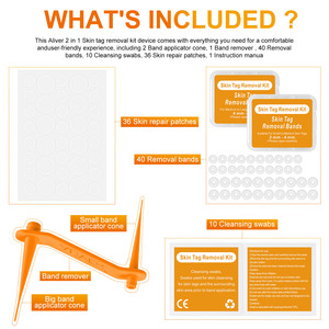 ALIVER, gran oferta, removedor de verrugas, microbandas medianas, herramientas de eliminación de etiquetas en la piel, removedor de etiquetas en la piel 2 en 1 - Product Image 4