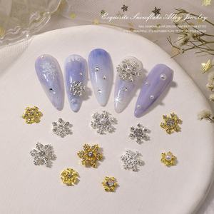 Paso Sico Nouvelle Collection <span class=keywords><strong>Manucure</strong></span> Transfrontalière Série Flocon de Neige Bijoux en Alliage Diamant Blanc de Noël Bijoux Diamant Flocon de Neige - Product Image 2