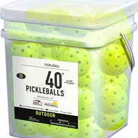 Balle de pickleball d'extérieur perforée à 40 trous, haute élasticité, 265g, pour sports de plein air, emballée dans un baril