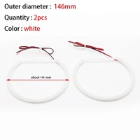Accessoires d'éclairage automobile HYML : Phare antibrouillard LED, lumière blanche avec anneaux halo jaunes DRL (feux de jour)