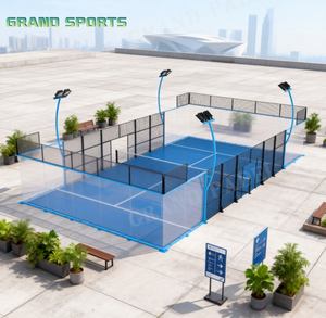 ขายร้อน ราคาส่ง สนามแพเดิลแบบพาโนรามาขนาด 10*20 เมตร หญ้าเทียม 12 มม. สำหรับสนามแพเดิล กระจกนิรภัย ปลอดภัยและสวยงาม - Product Image 2