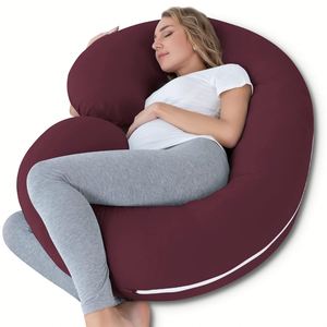 Dark Purple C Shaped Pregnancy <b>Pillow</b> for Sleeping (58 Inch) <b>Maternity</b> Body <b>Pillow</b> with Cooling Cover Soft Support for Women - Product Image 1