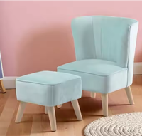 Nordic Light Luxe Cadre En Bois En Forme De Coquille Dossier Chaise Ligne Tissu Unique Mini Canapé Chaise pour Enfants