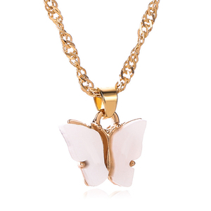 Trendz colorful sweet butterfly pink rim necklace chain - Product Image 3
