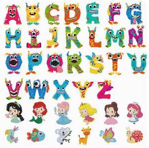 Pegatinas Acrílicas 5D Pintadas a Mano XIXI al por Mayor para Niños, Diseños de Alfabeto de Princesas, Formas Irregulares - Product Image 3
