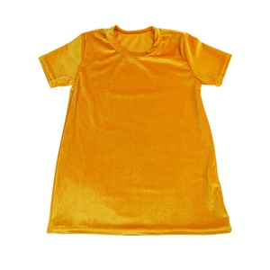 Nouvelle robe t-shirt pour bébé fille, robe décontractée en velours uni à manches courtes, robe multicolores pour filles, vêtements pour enfants - Product Image 4