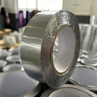Ruban adhésif en aluminium simple face avec adhésif en caoutchouc 50m 100m, autocollant étanche à faible MOQ pour réfrigérateur et congélateur