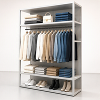 Vitrine de présentation de vêtements sur pied sur mesure pour le commerce de détail, rangement de vêtements, aménagement de magasin