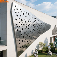 Panneau en métal perforé décoratif en acier inoxydable et aluminium sur mesure pour façades / revêtement mural extérieur