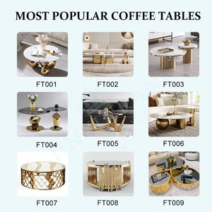 <span class=keywords><strong>Table</strong></span> basse de luxe moderne nordique cadre en acier inoxydable doré <span class=keywords><strong>Table</strong></span> basse ovale en pierre frittée blanche pour salon - Product Image 5