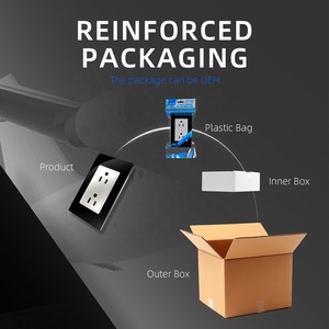 Panel acrílico de lujo resistente a los arañazos, negro, blanco, gris, dorado, estándar de EE. UU., 250V, 16 Amp, enchufe de pared doble de 3 polos - Product Image 5