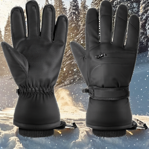 Mitaines de ski d'hiver chaudes pour hommes, imperméables, en tissu Oxford, avec fermeture éclair et compatibles écran tactile, pour snowboard et activités de plein air - Product Image 2