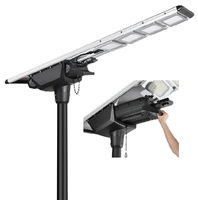 Lampes solaires extérieures étanches IP66 à haute puissance et longue portée, batterie LiFePO4 monocristalline, 100W, éclairage routier tout-en-un LED
