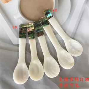 HZ Abordable <span class=keywords><strong>Pas</strong></span> <span class=keywords><strong>Cher</strong></span> Noir <span class=keywords><strong>Tahiti</strong></span> Nacre Shell Caviar Cuillère - Product Image 2