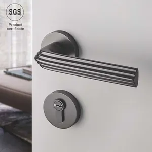 Door Hardware Modern Zinc Alloy Door Lever Handle With Door Lock