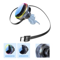 Support de charge magnétique sans fil pour grille d'aération de voiture avec éclairage d'ambiance RGB, câble de charge rétractable, chargeur sans fil pour iPhone