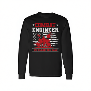 T-shirt à manches longues Combat Engineer We Clear The Way, design militaire de l'armée américaine - Product Image 2
