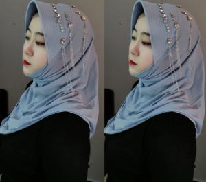 Zifeng OEM Mode Femmes Industrie Lourde Éponge Chapeau Lame <span class=keywords><strong>Double</strong></span> Face Gland <span class=keywords><strong>Gaze</strong></span> Foulard Écharpe - Product Image 2